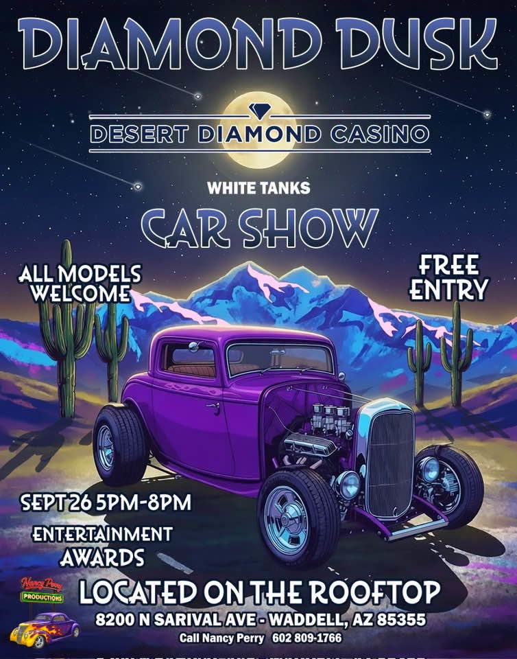 Diamond Dusk Car Show event at 8200 N Sarival Ave in Waddell, AZ on September 26, 2026