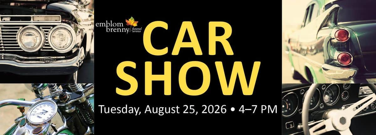 Emblom Brenny Funeral Service Car Show event at Emblom Brenny Funeral Service in Little Falls, MN on August 25, 2026