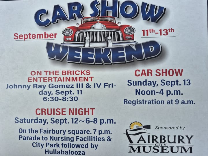 Fairbury Car Show Weekend car show in Fairbury, NE