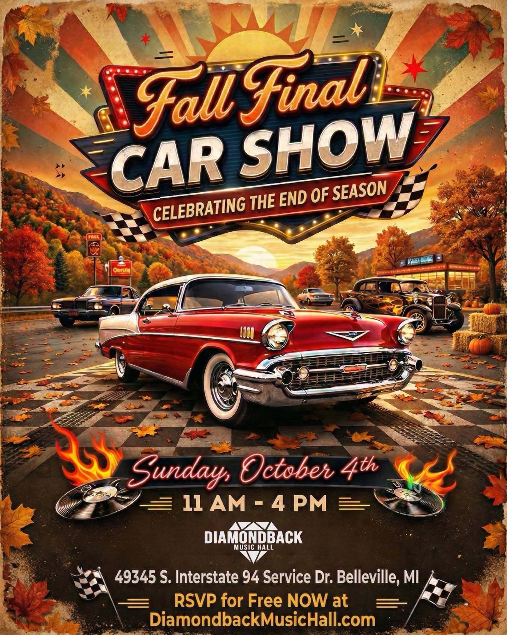 Fall Final Car Show event at 49345 S. Interstate 94 Service Dr. in Belleville, MI on October 4, 2026