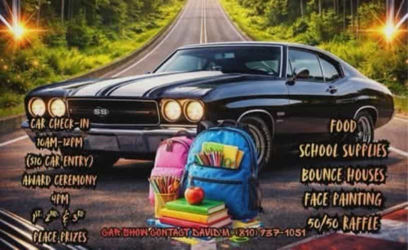 Flint Odyssey House 2nd Annual Car Show and Back to School Giveaway event at 1116 W Bristol Rd in Flint, MI on August 29, 2026