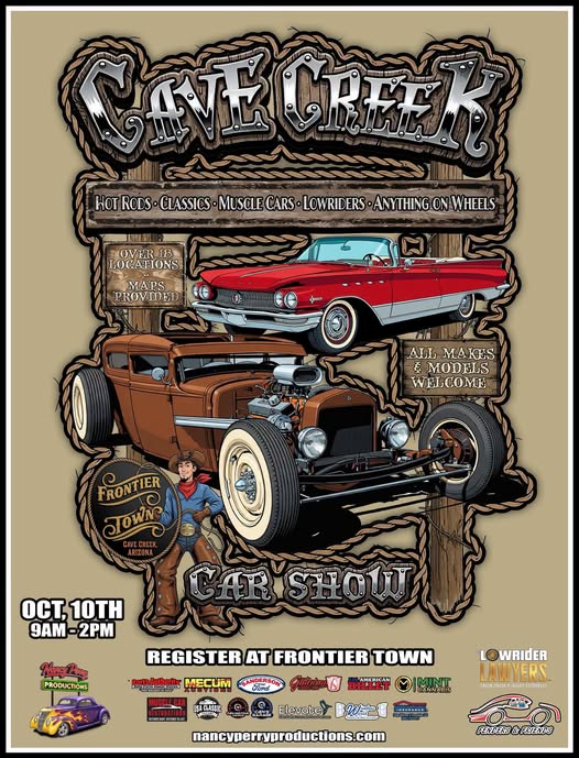 Frontier Town Cave Creek Car Show event at Frontier Town in Cave Creek, AZ on October 10, 2026