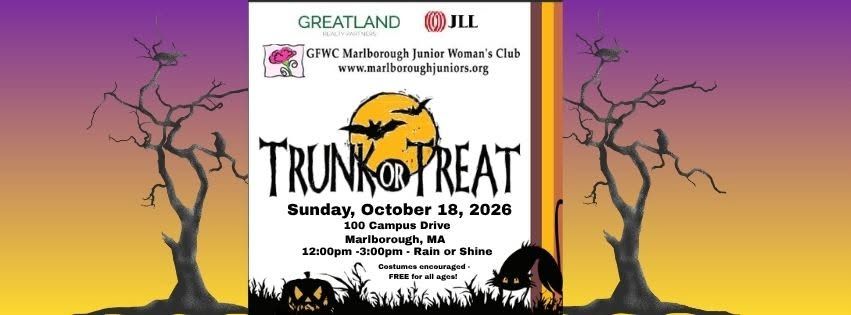 GFWC Marlborough Junior Woman's Club Trunk or Treat event at 100 Campus Drive in Marlborough, MA on October 18, 2026