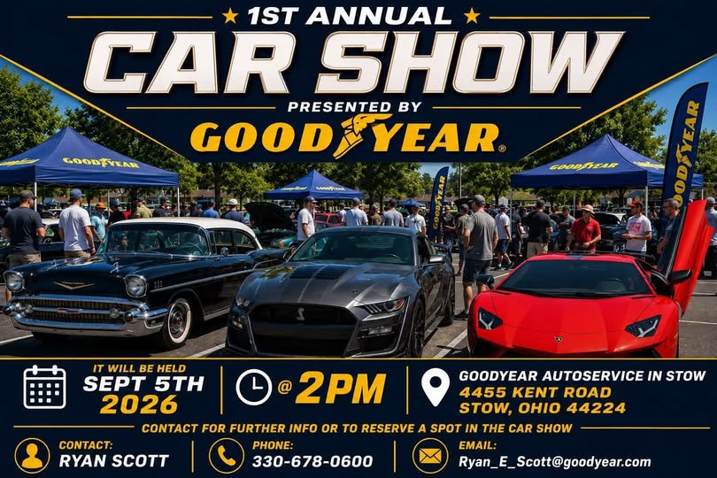 Goodyear Car Show event at Goodyear Auto Service in Stow, OH on September 5, 2026