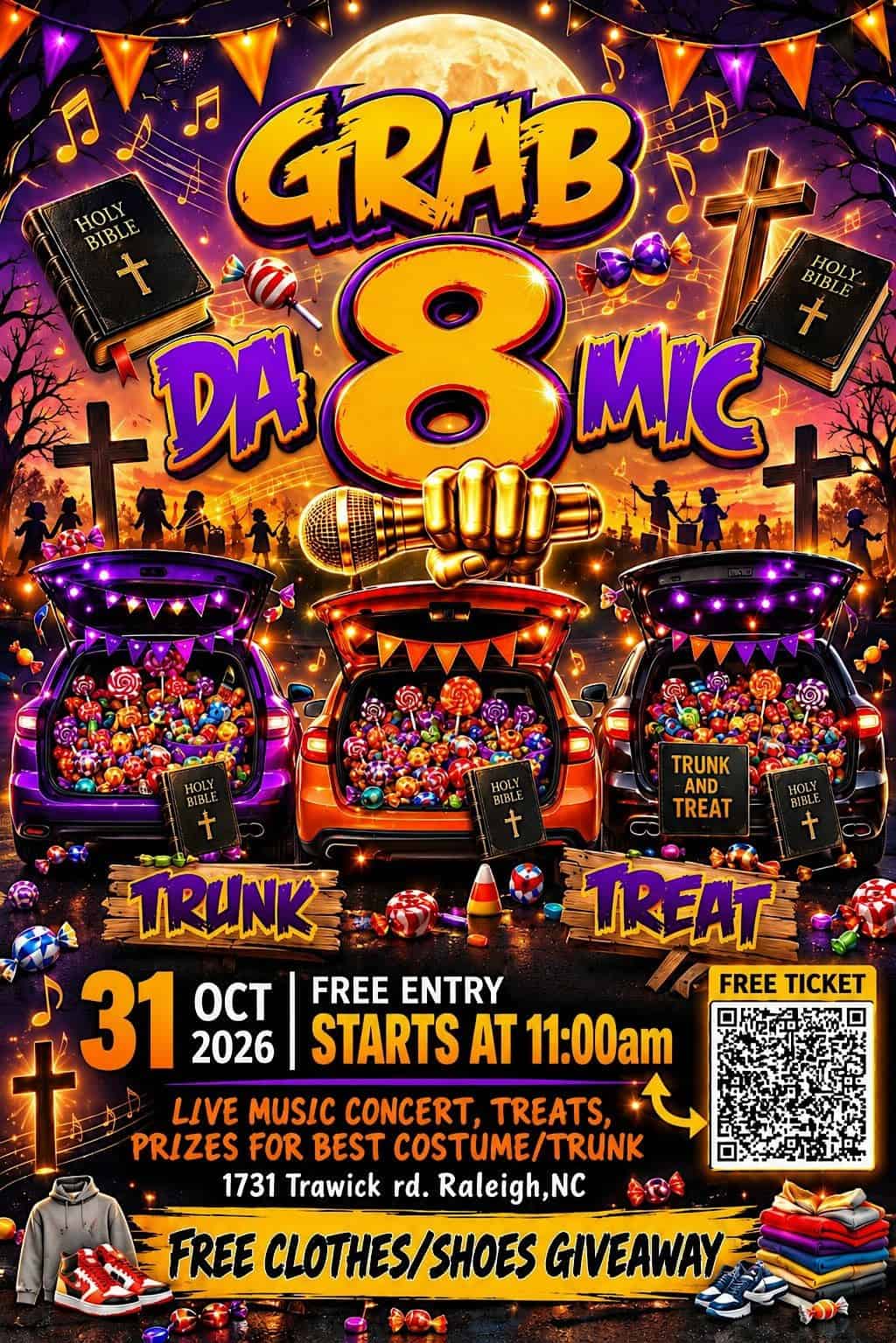 Grab Da Mic 8: Trunk and Treat event at Mount Christian Church in Raleigh, NC on October 31, 2026