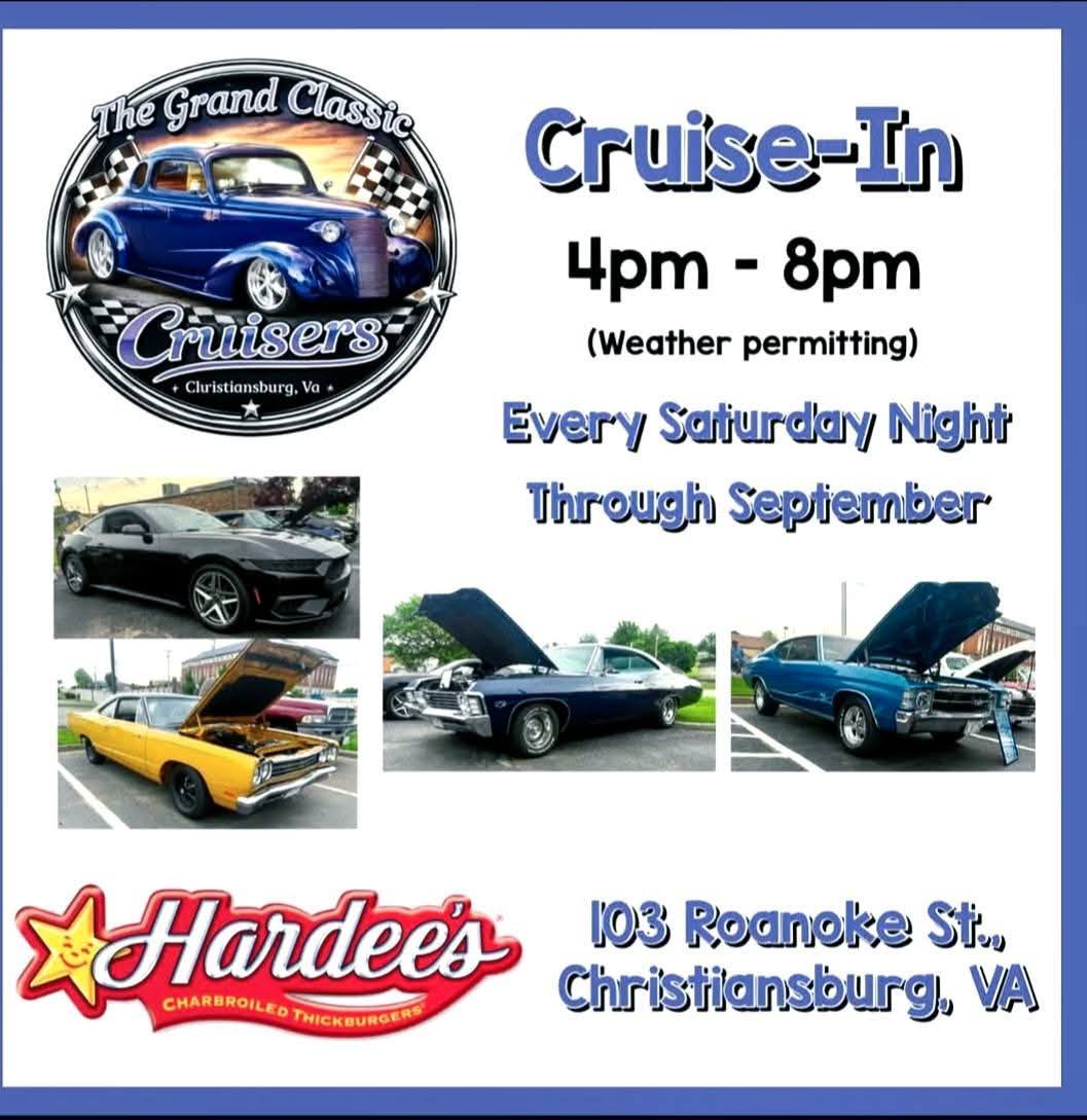 Grand Classic Cruisers Cruise-In event at Hardee's in Christiansburg, VA on August 22, 2026