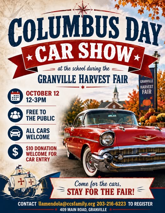 Granville Harvest Fair Columbus Day Car Show event at Granville Harvest Fair in Granville, MA on October 12, 2026