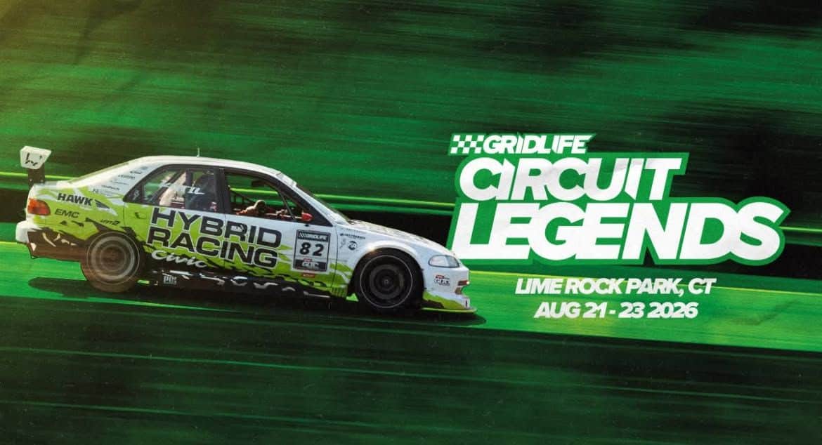GRIDLIFE Circuit Legends event at Lime Rock Park in Lakeville, CT on August 21, 2026