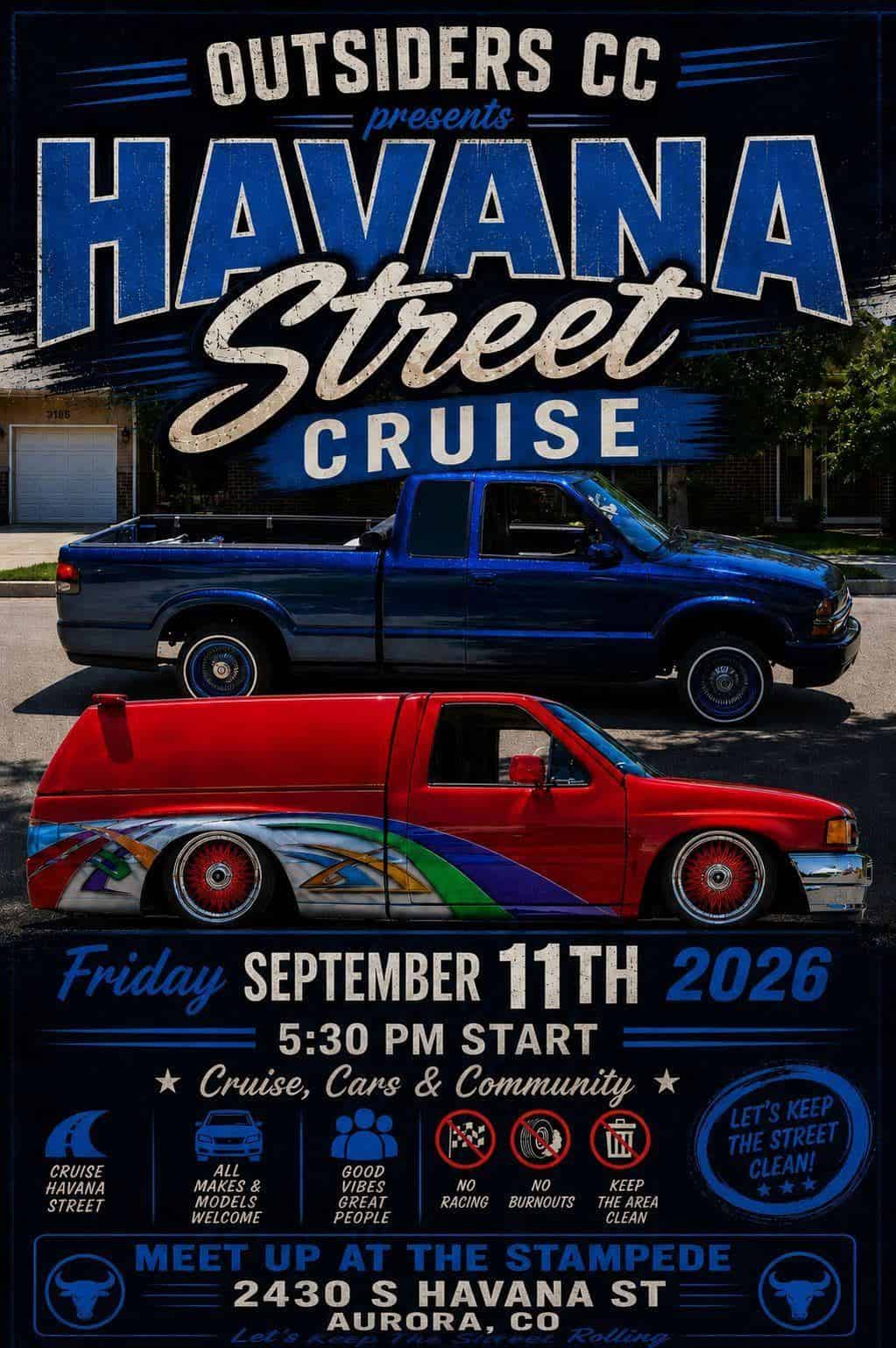 Havana Street Cruise event at El Stampede De Aurora in Aurora, CO on September 11, 2026