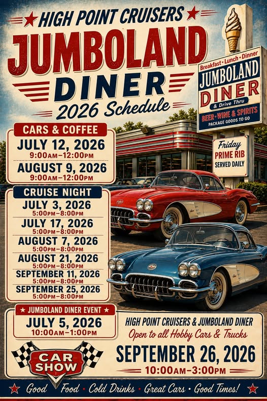 High Point Cruisers at Jumboland Diner event at Jumboland Diner in Branchville, NJ on August 7, 2026