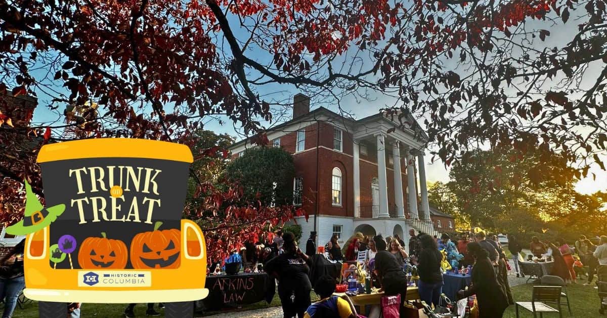 Historic Columbia Trunk or Treat event at Robert Mills House & Gardens in Columbia, SC on October 26, 2026