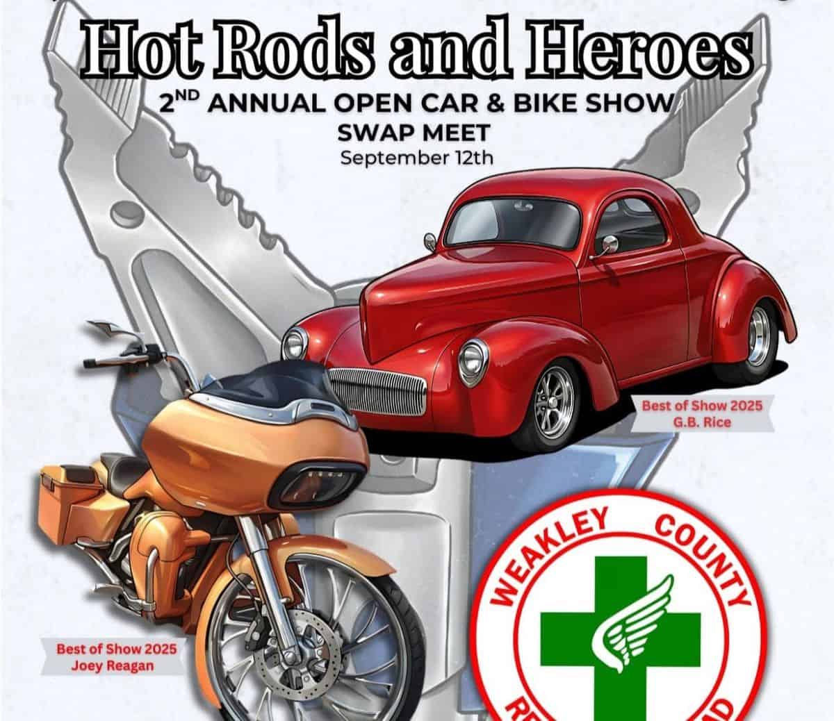 Hot Rods and Heroes event at Gleason Raceway Park in Gleason, TN on September 12, 2026