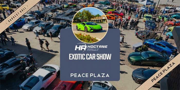 HR Hoctane Rally Exotic Car Show event at Peace Plaza in Grapevine, TX on September 5, 2026