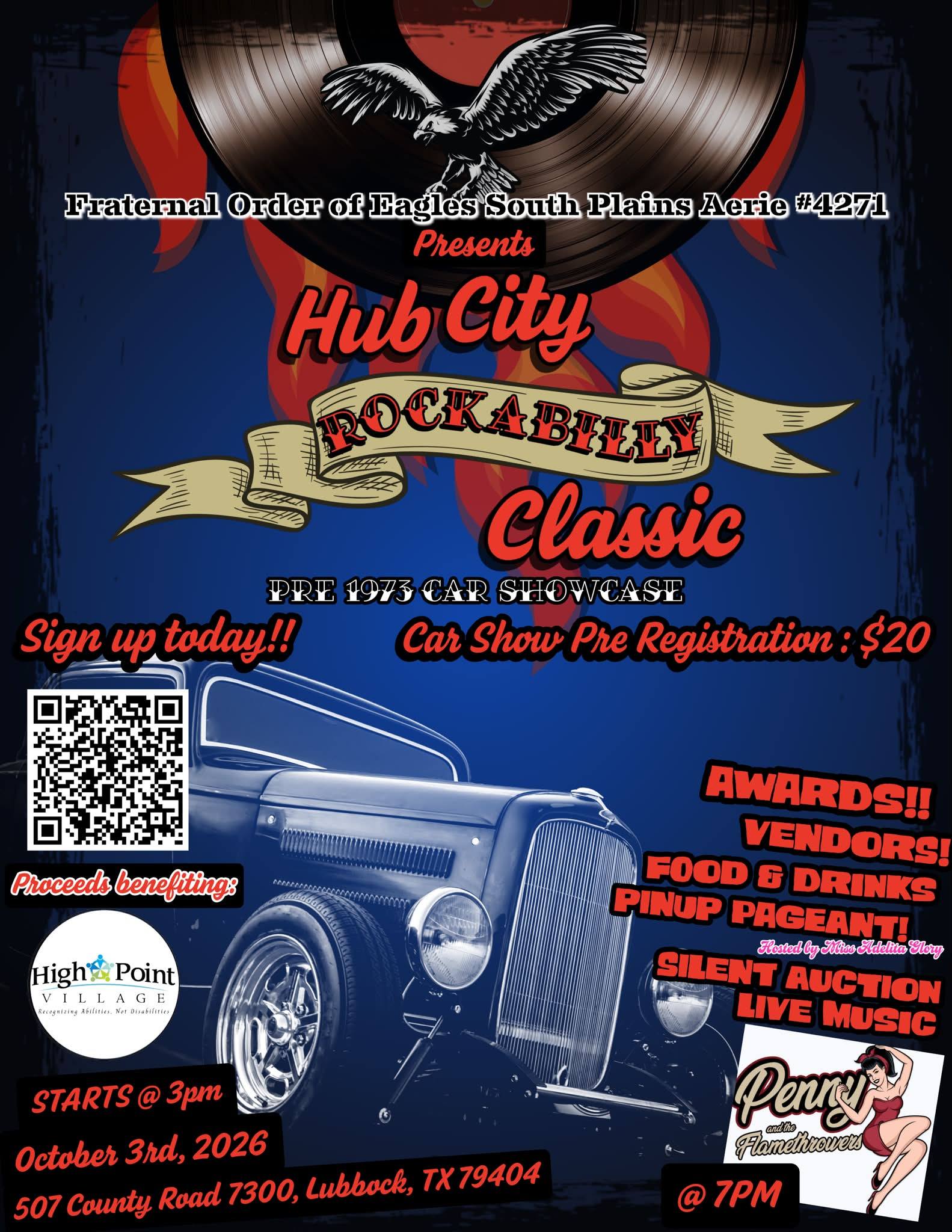 Hub City Rockabilly Classic event at 507 County Road 7300 in Lubbock, TX on October 3, 2026
