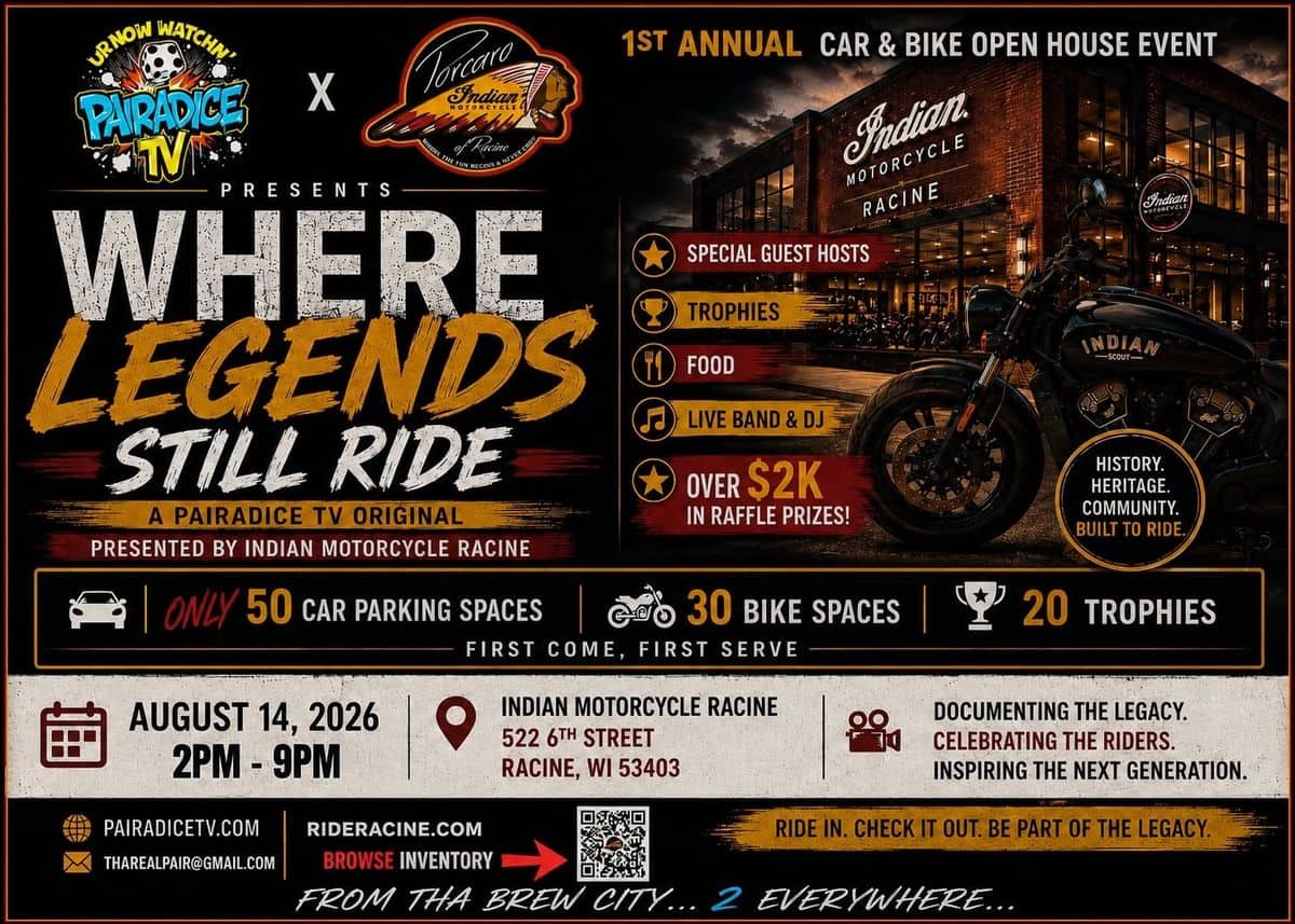 Indian Motorcycle Racine 1st Annual Car & Bike Open House Event event at Indian Motorcycle Racine in Racine, WI on August 14, 2026