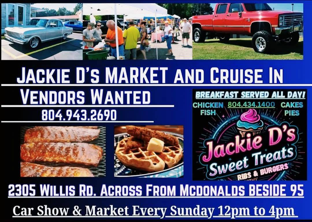 Jackie D's Market and Cruise in event at Jackie D's Market in Richmond, VA on August 23, 2026