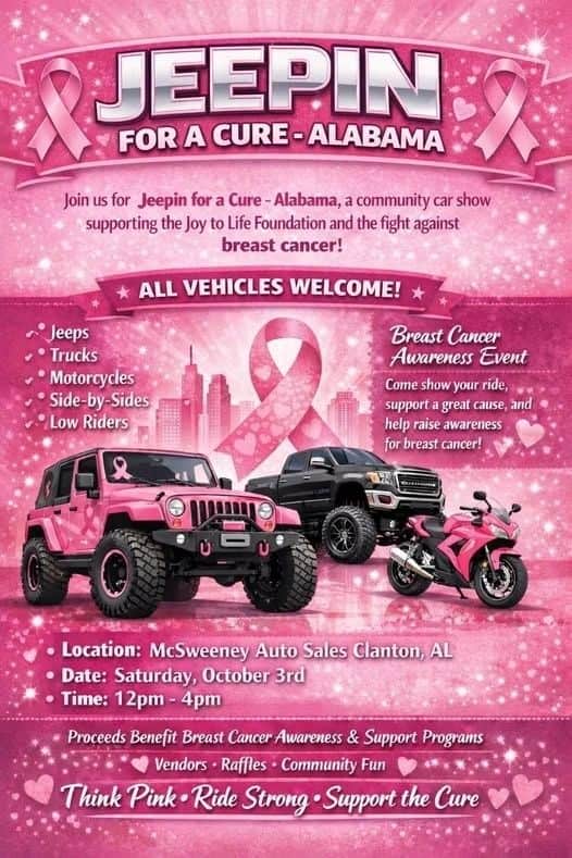 Jeepin for a Cure – Alabama car show in Clanton, AL