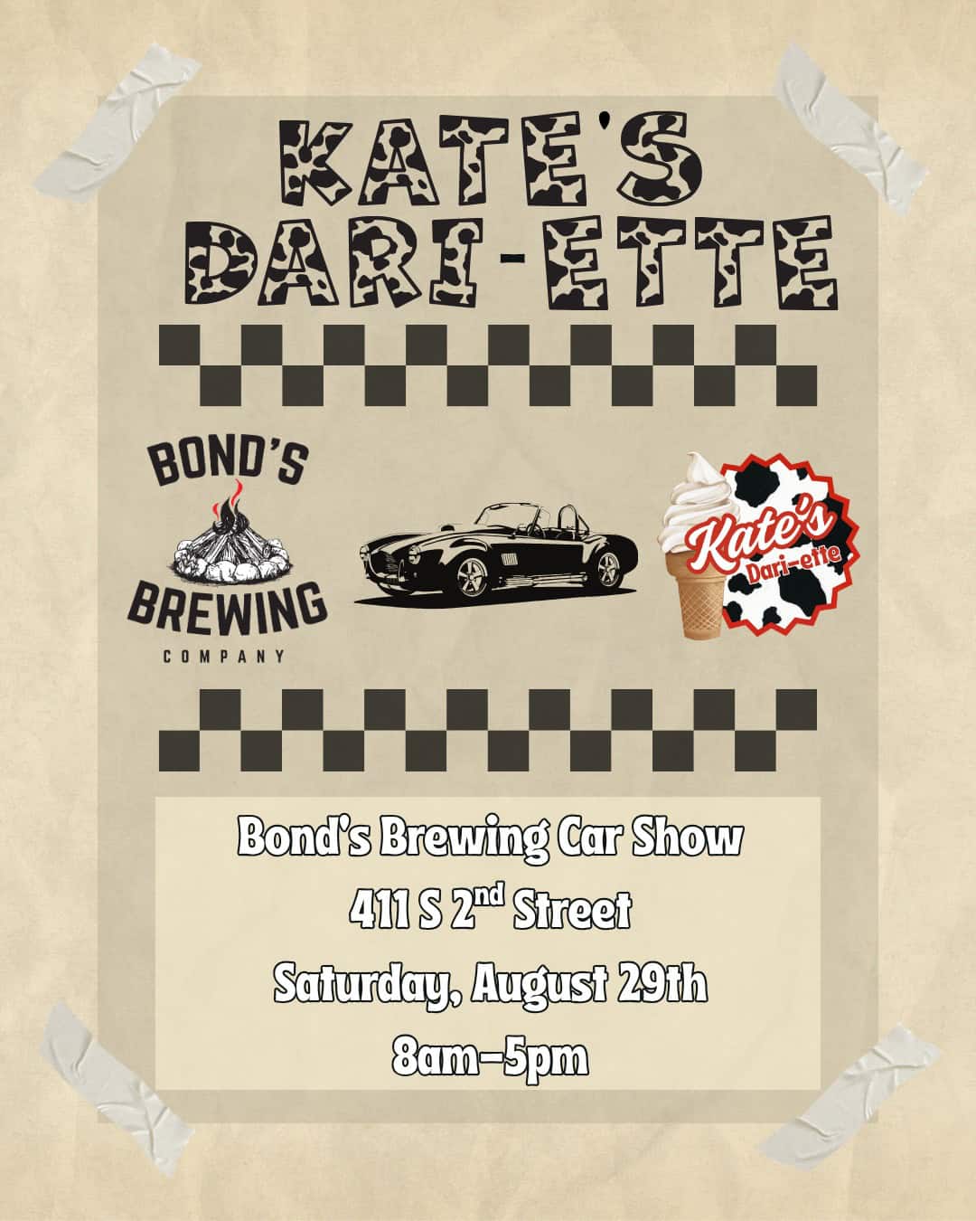 Kate's Dari-ette at Bond's Brewing Car Show event at Bond's Brewing Company in Laramie, WY on August 29, 2026