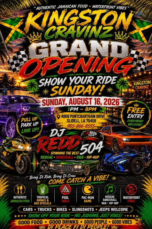 Kingston Cravinz Grand Opening Show Your Ride event at Kingston Cravinz in Slidell, LA on August 16, 2026