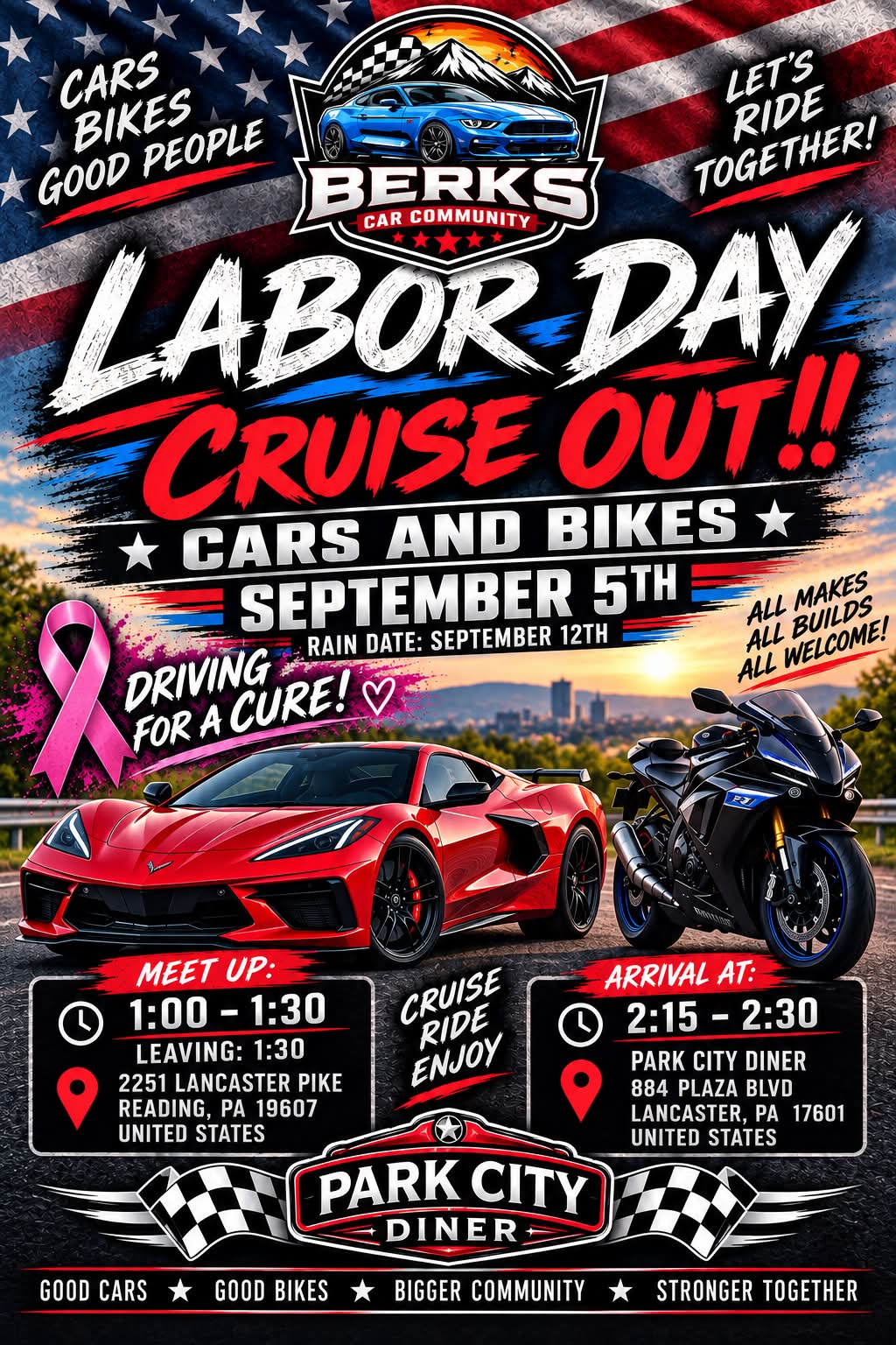 Labor Day Cruise Out event at 2251 Lancaster Pike in Reading, PA on September 5, 2026
