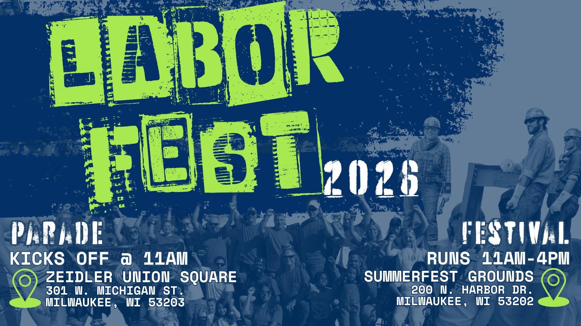 Laborfest 2026 event at Henry W. Maier Festival Park in Milwaukee, WI on September 7, 2026