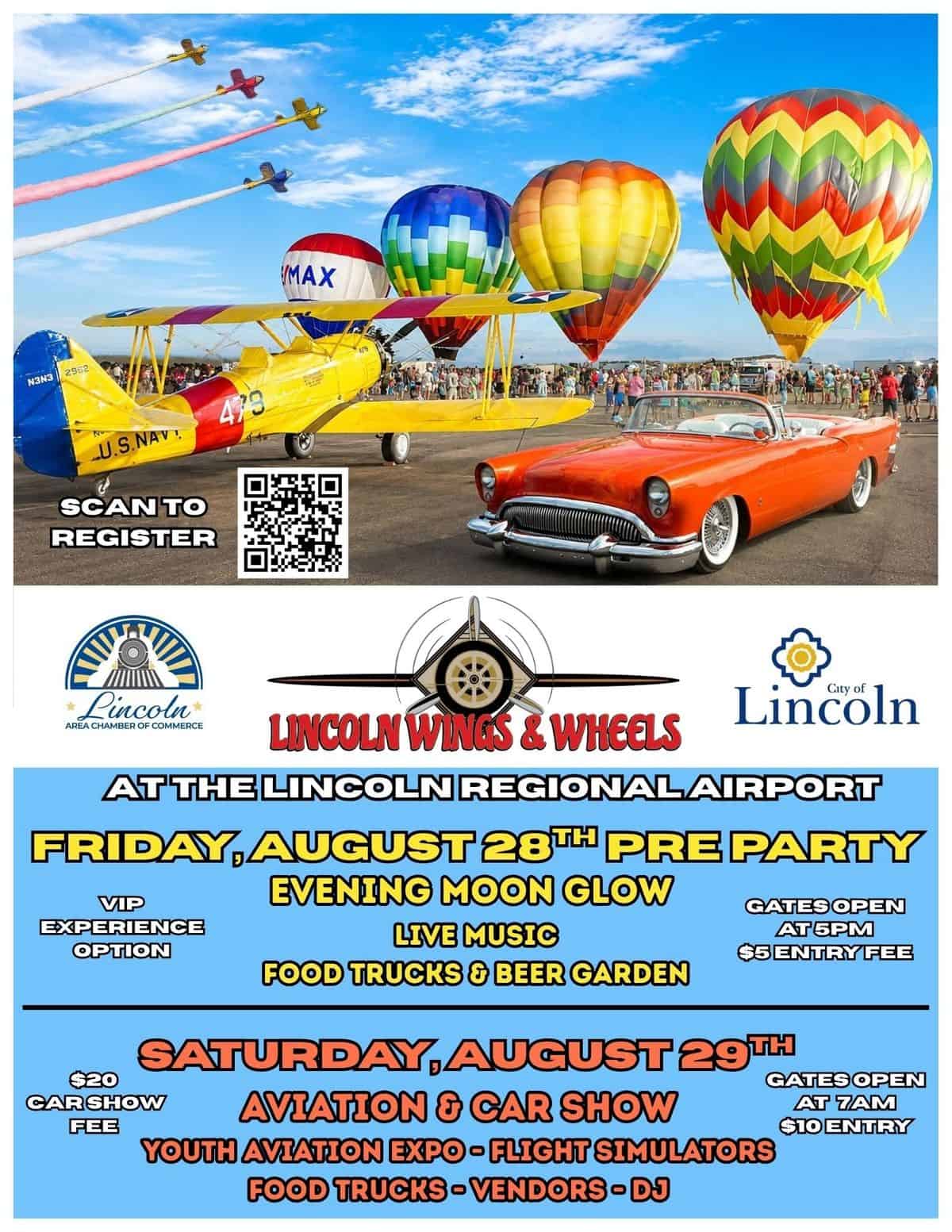Lincoln Wings & Wheels event at Lincoln Regional Airport in Lincoln, CA on August 28, 2026