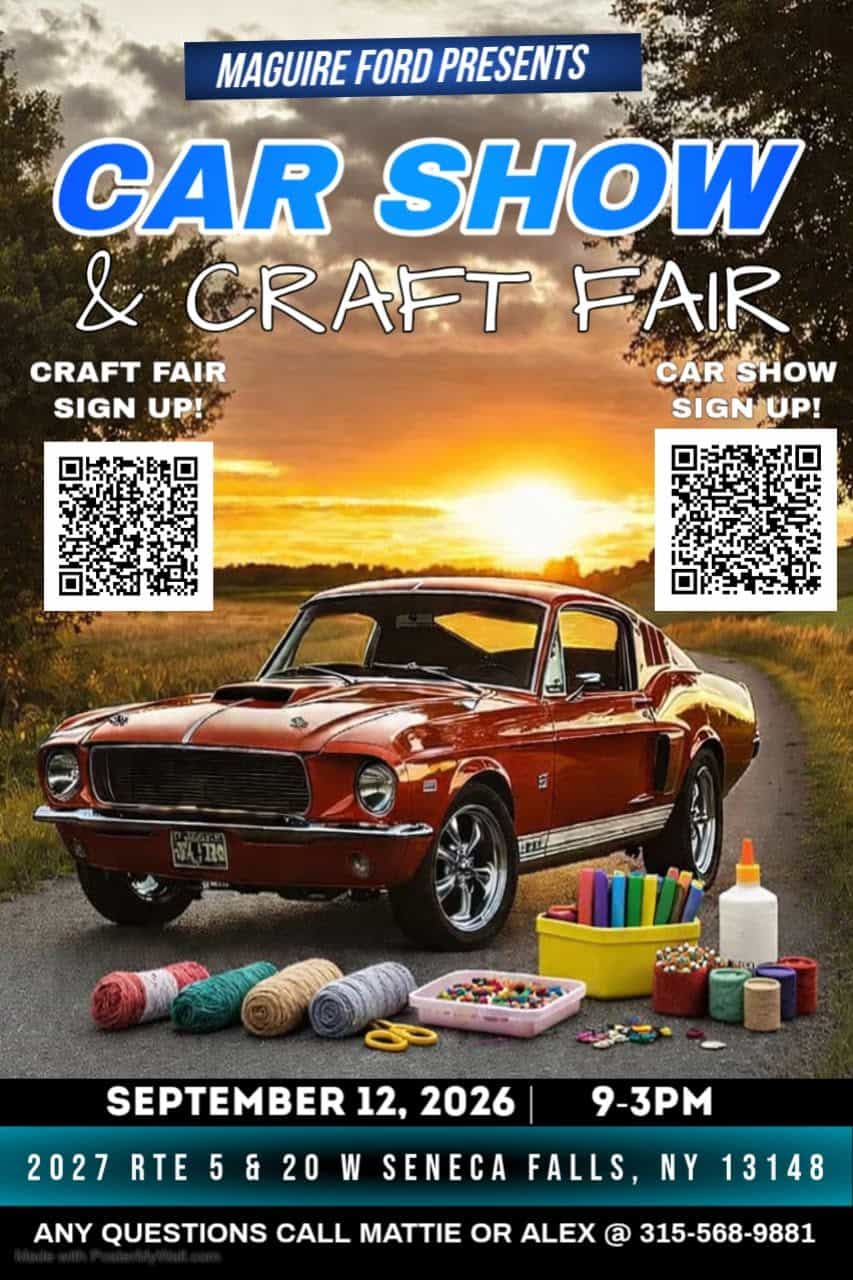 Maguire Ford Car Show & Craft Fair event at Maguire Ford of Seneca Falls in Seneca Falls, NY on September 12, 2026