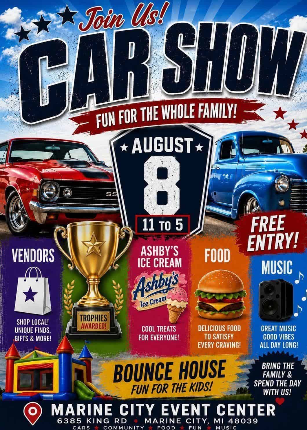 Marine City Event Center Car Show event at Marine City Event Center in Marine City, MI on August 8, 2026