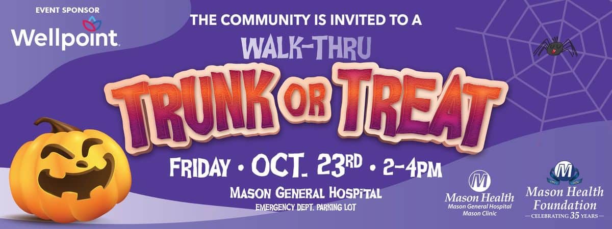Mason Health Trunk or Treat event at Mason General Hospital in Shelton, WA on October 23, 2026