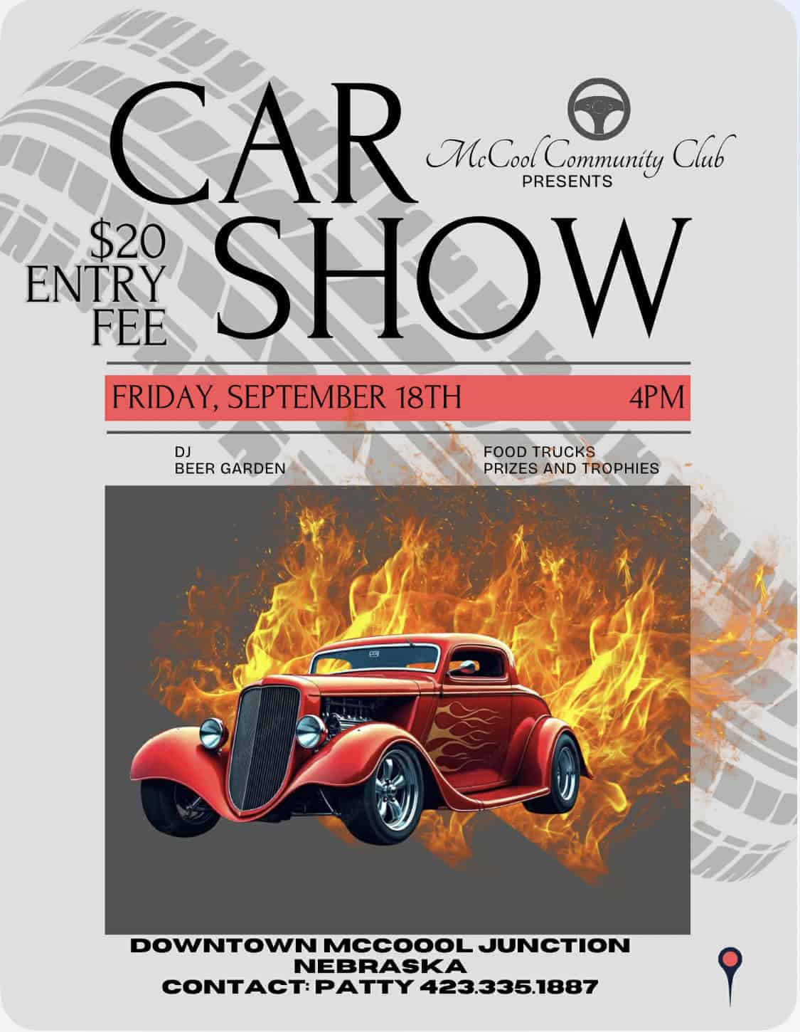 McCool Community Club Car Show event at 323 E M St in McCool Junction, NE on September 18, 2026