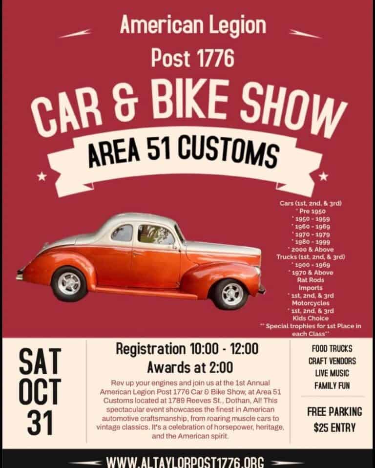 American Legion Post 1776 Car & Bike Show car show in Dothan, AL