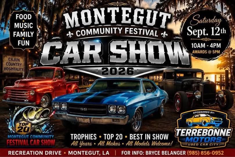 Montegut Community Festival Car Show event at Recreation Drive in Montegut, LA on September 12, 2026