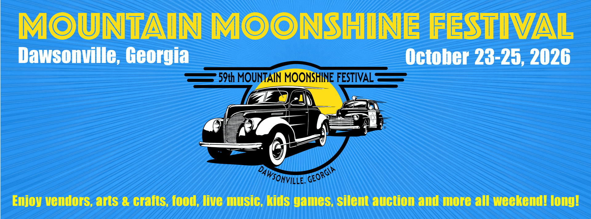 Mountain Moonshine Festival event at Main Street Park and Georgia Racing Hall of Fame in Dawsonville, GA on October 23, 2026