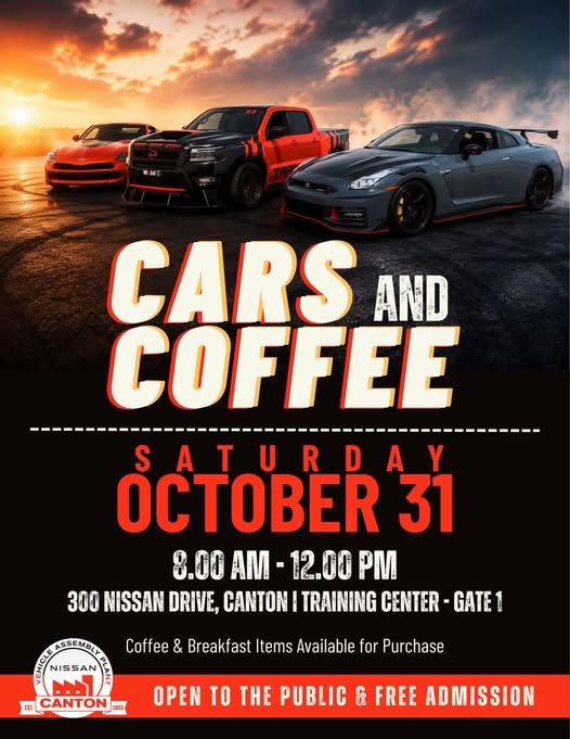 Nissan Canton Training Center Cars and Coffee car show in Canton, OH