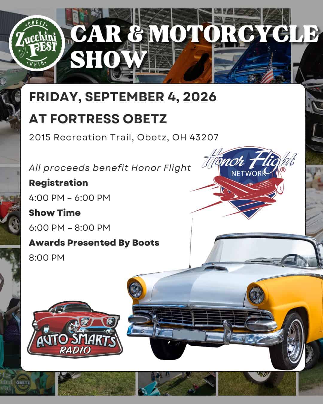 Obetz Zucchini Fest Car & Motorcycle Show event at Fortress Obetz in Obetz, OH on September 4, 2026