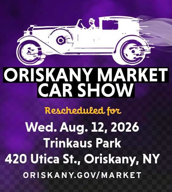 Oriskany Market Car Show event at Trinkaus Park in Oriskany, NY on August 12, 2026