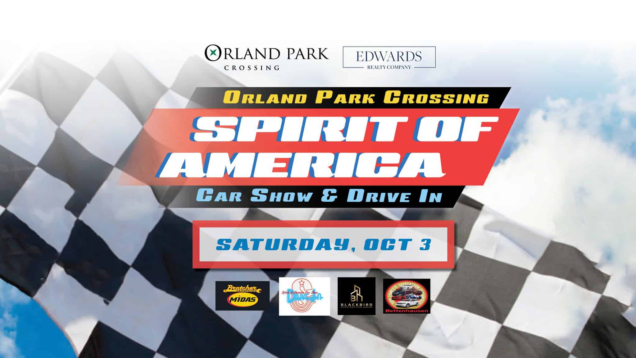 Orland Park Crossing Spirit of America Car Show and Drive-in event at Orland Park Crossing in Orland Park, IL on October 3, 2026