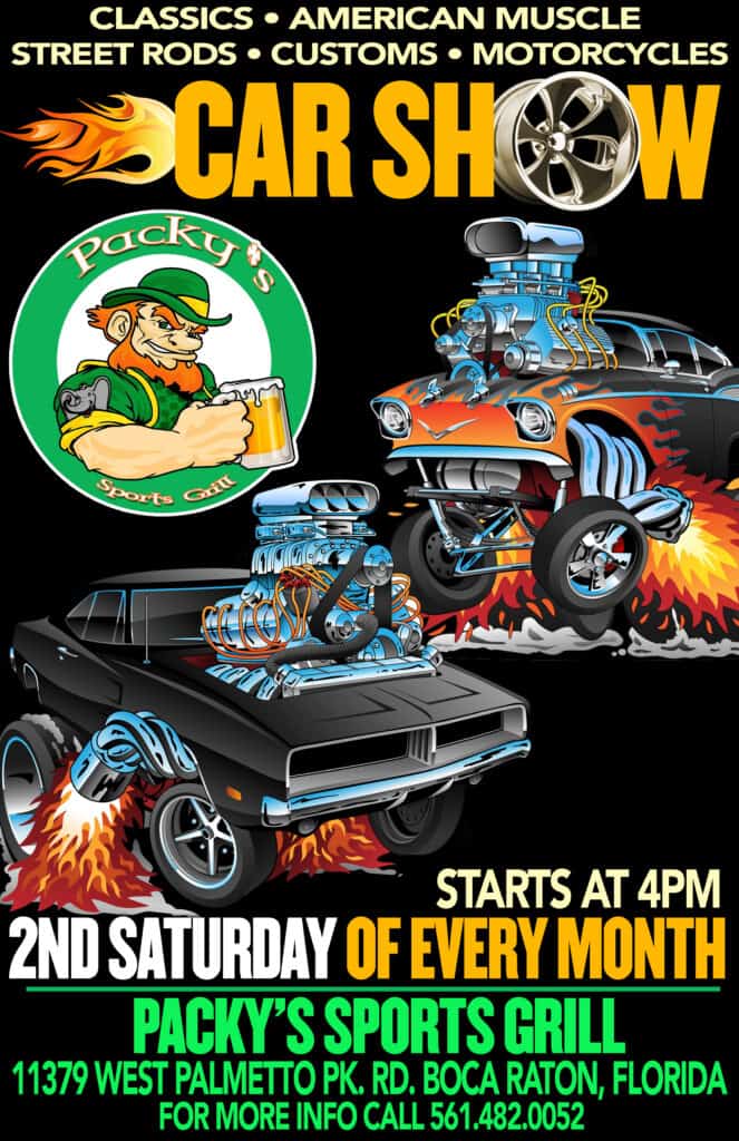 Packy's Sports Grill Car Show event at Packy's Sports Grill in Boca Raton, FL on September 12, 2026