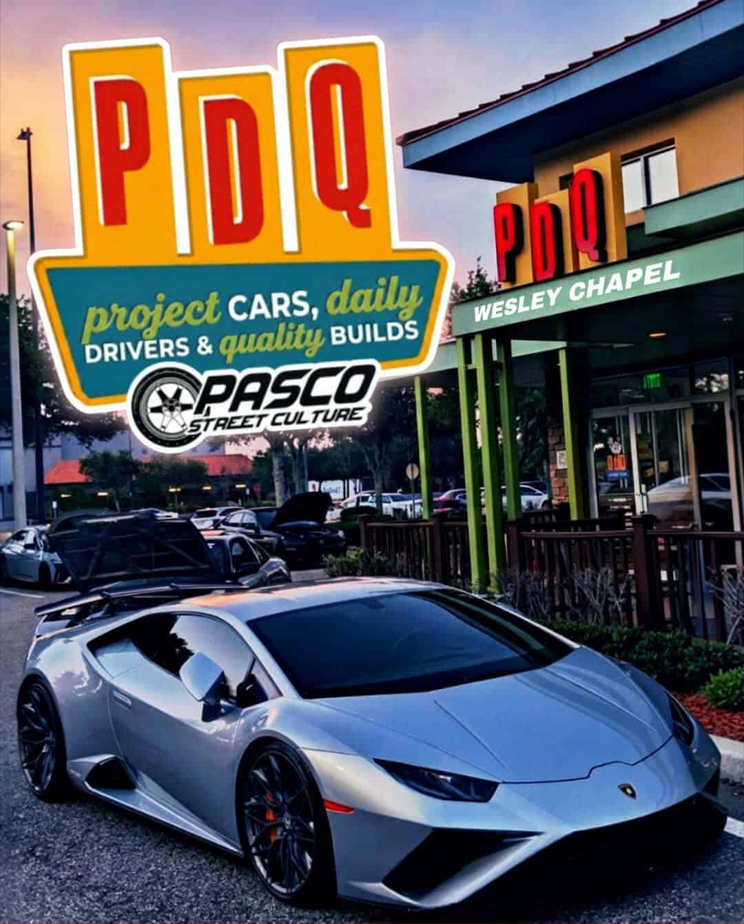 Pasco Street Culture PDQ Car Meet event at PDQ Wesley Chapel in Wesley Chapel, FL on September 1, 2026