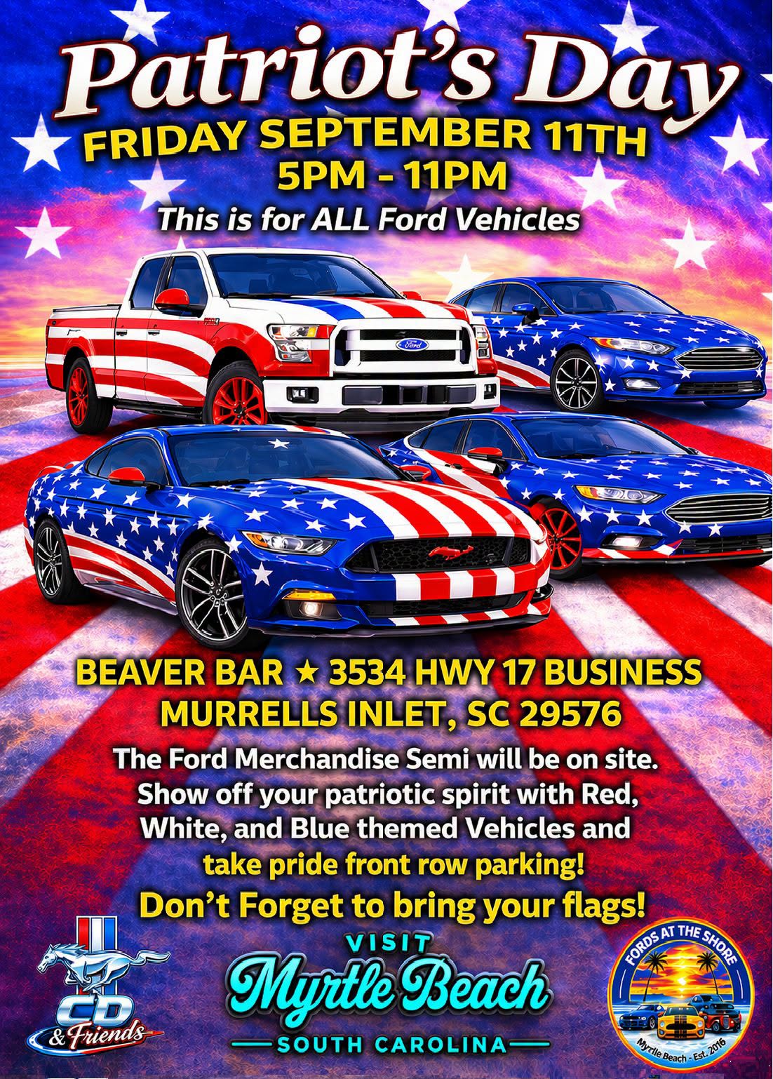 Patriots Day Cruise In event at Beaver Bar in Murrells Inlet, SC on September 11, 2026