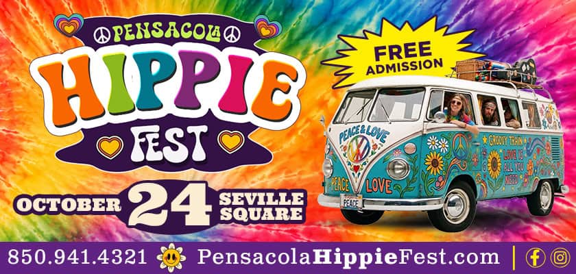 Pensacola Hippie Fest event at Seville Square in Pensacola, FL on October 24, 2026