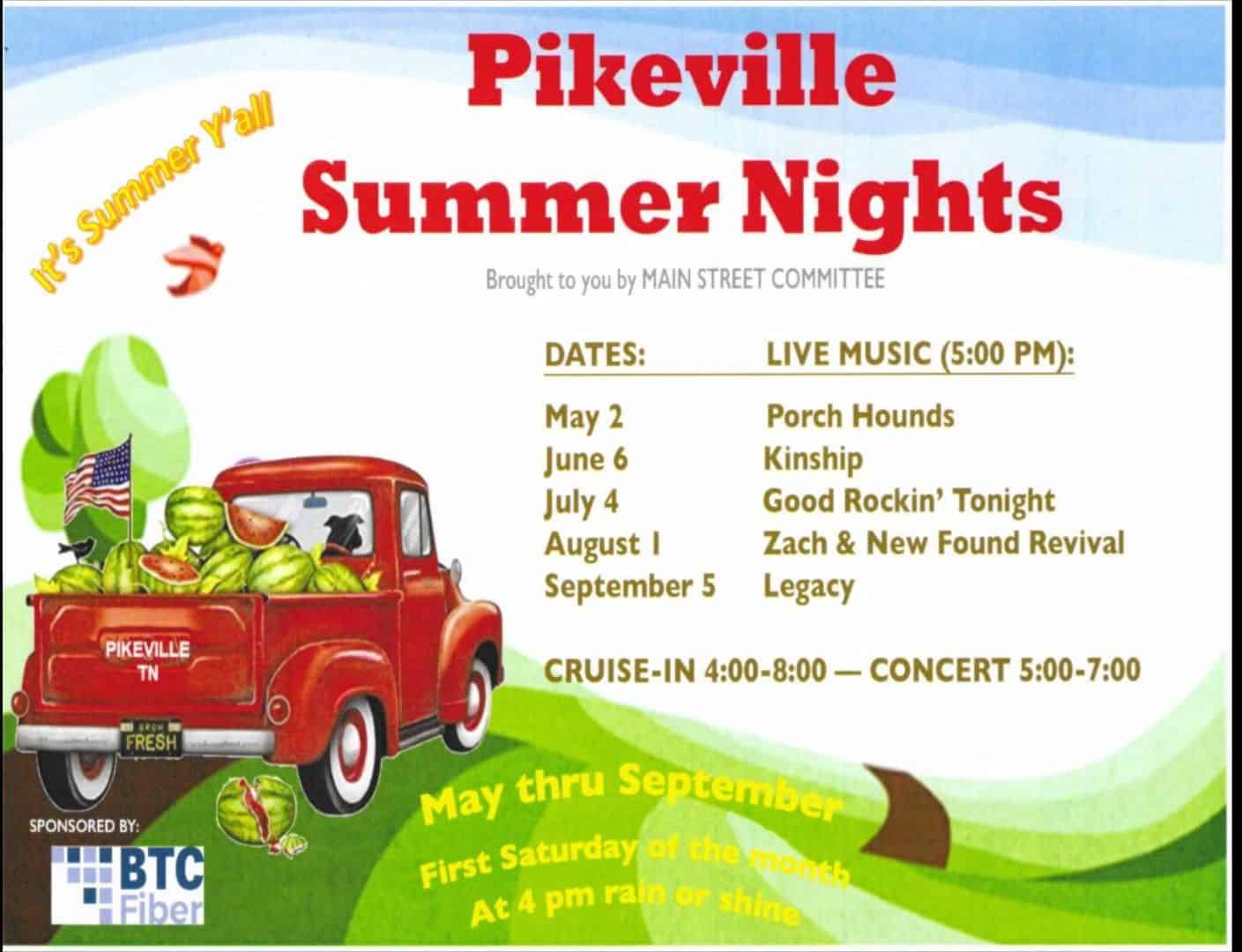 Pikeville Summer Nights event at Pikeville Main Street Stage in Pikeville, TN on September 5, 2026