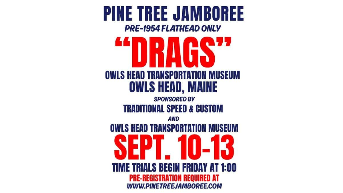 Pine Tree Jamboree event at Owls Head Transportation Museum in Owls Head, ME on September 10, 2026