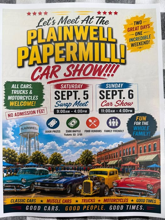 Plainwell Papermill Car Show event at Plainwell Papermill in Plainwell, MI on September 5, 2026