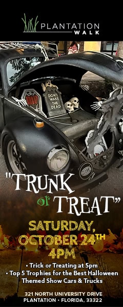 Plantation Walk Trunk or Treat car show in Plantation, FL