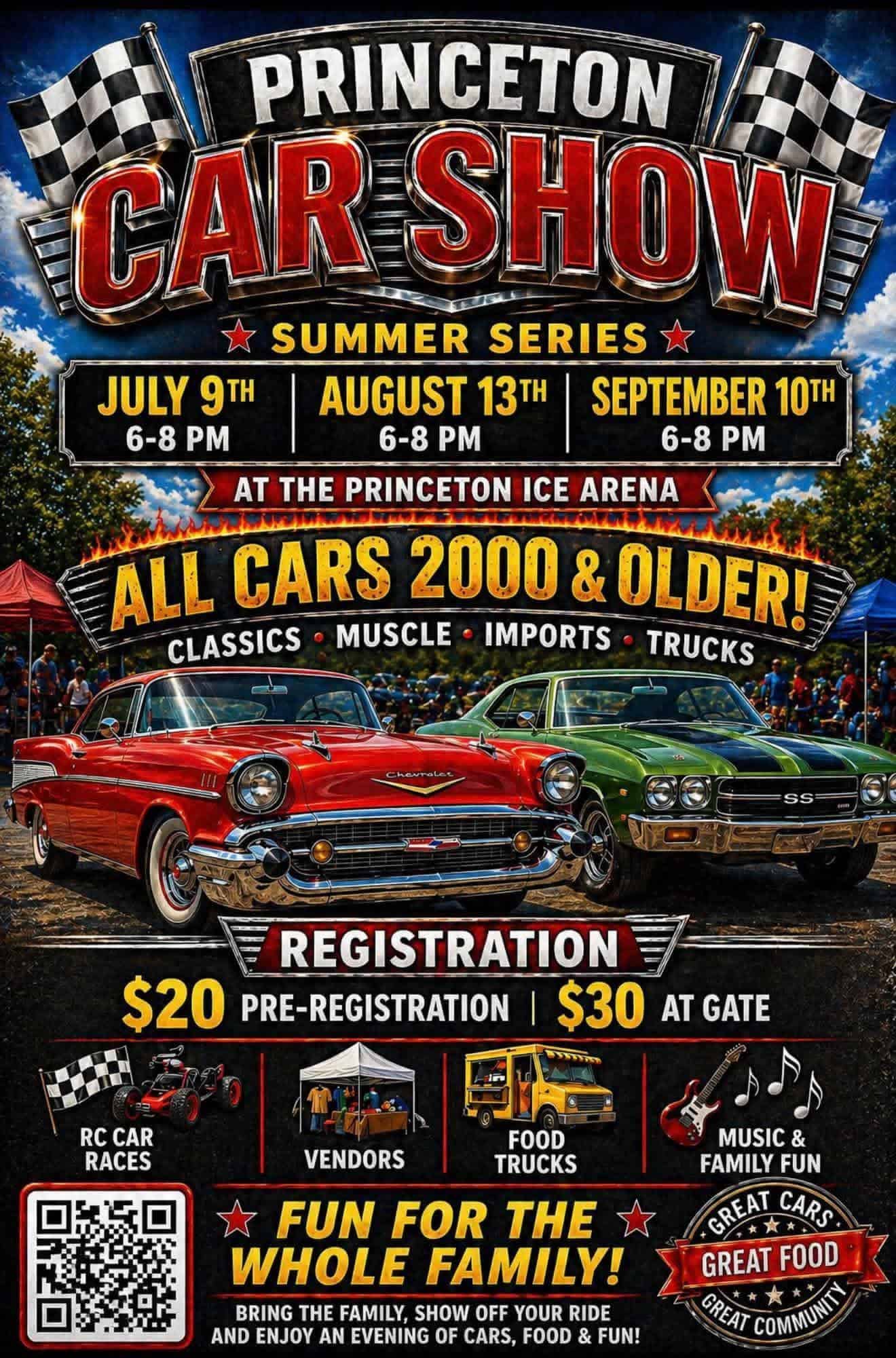 Princeton Car Show event at Princeton Ice Arena in Princeton, MN on August 13, 2026