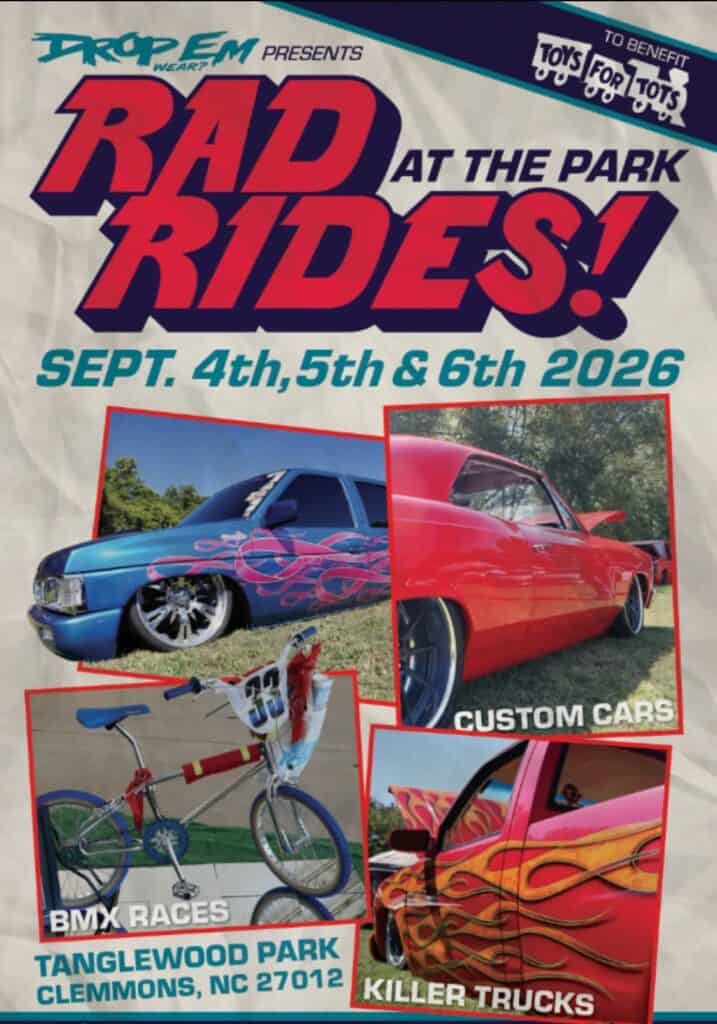 Rad Rides! event at Tanglewood Park in Clemmons, NC on September 4, 2026