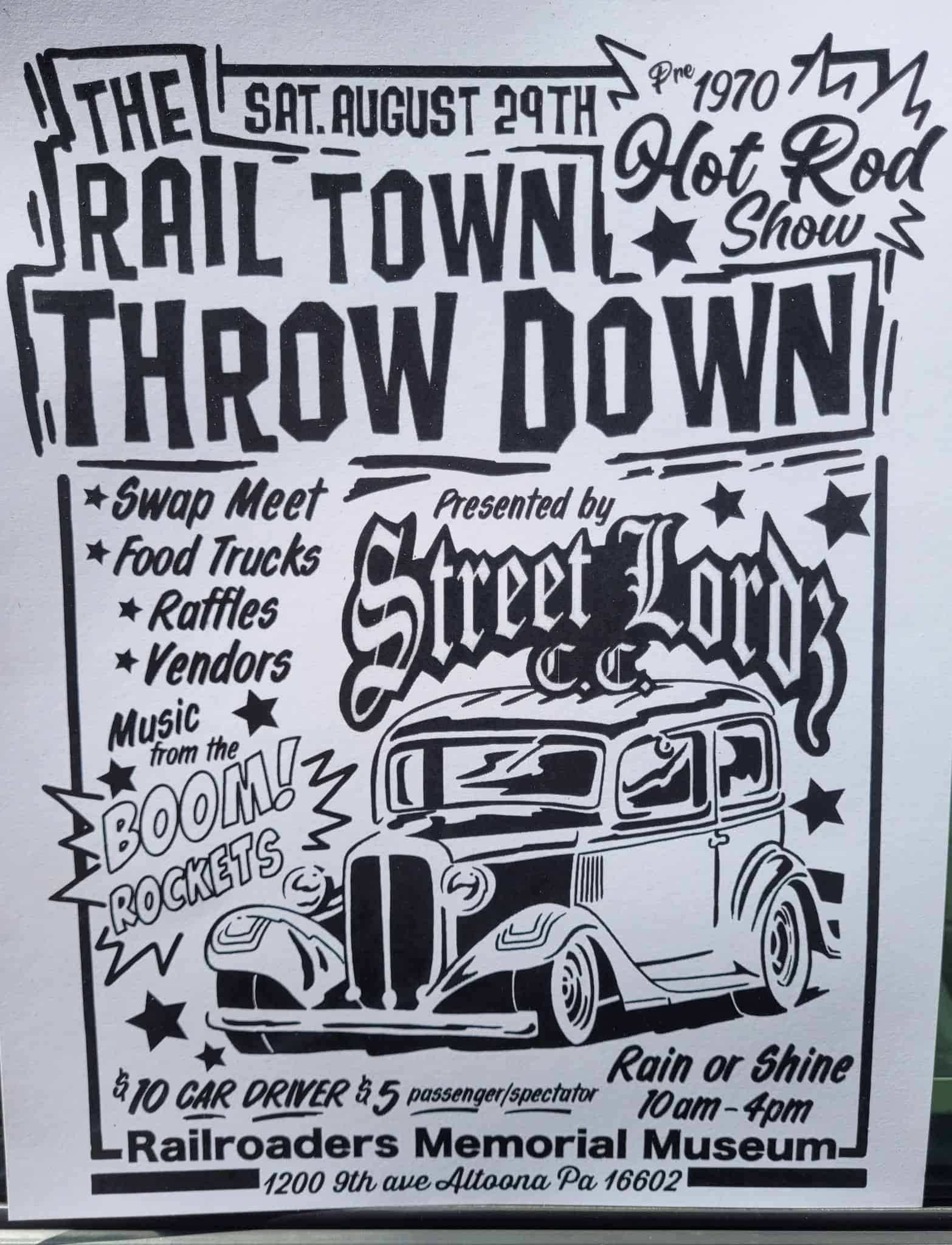 Rail Town Throw Down event at Railroaders Memorial Museum in Altoona, PA on August 29, 2026