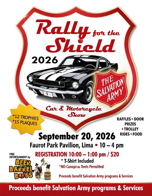 Rally for the Shield Car & Motorcycle Show event at Faurot Park Pavilion in Lima, OH on September 20, 2026