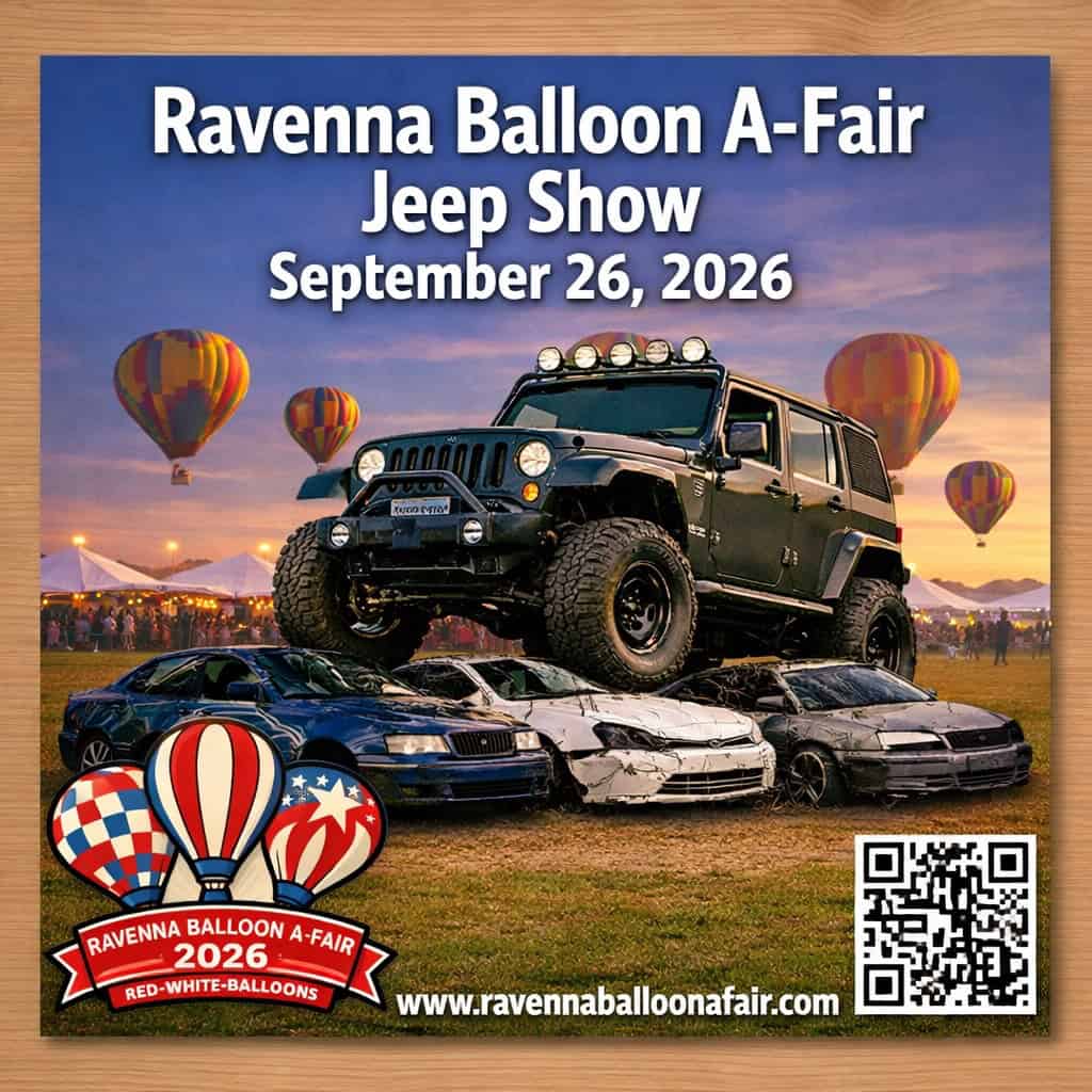 Ravenna Balloon A-Fair Jeep Show event at Portage County Fairgrounds in Atwater, OH on September 26, 2026